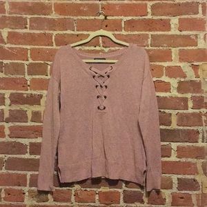 American Eagle lace up sweater
